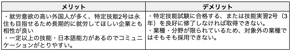 特定技能：メリット・デメリットまとめ