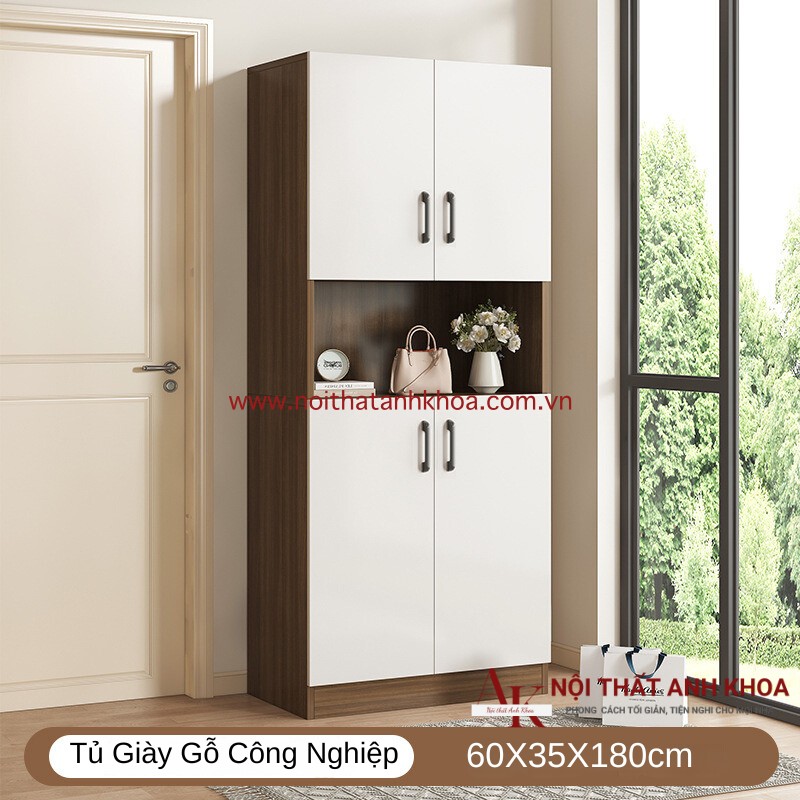 Tủ Giày Kịch Trần Gỗ MDF Đẹp Hiện Đại Giá Rẻ (KT: 60 x 35 x180cm)