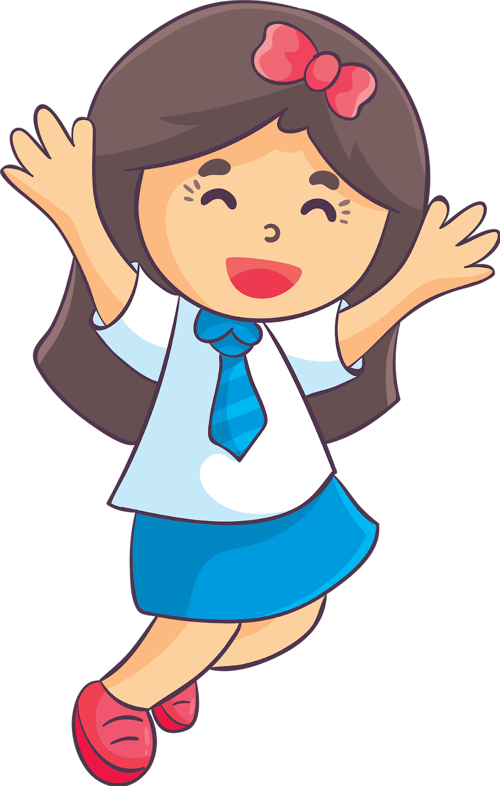 Laughing schoolgirl clipart. Free download transparent .PNG | Creazilla