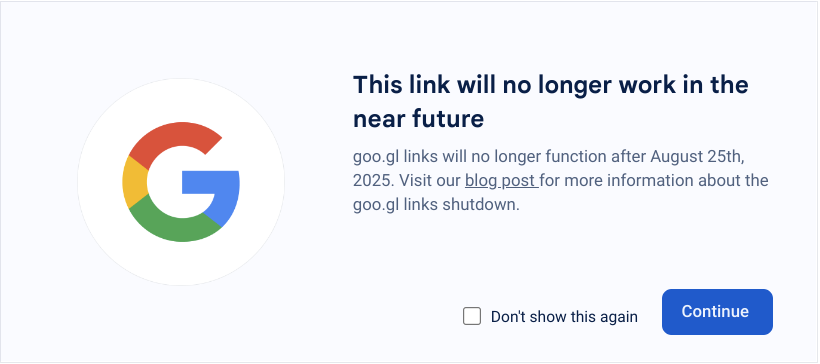 Google URL Shortener No Longer Available