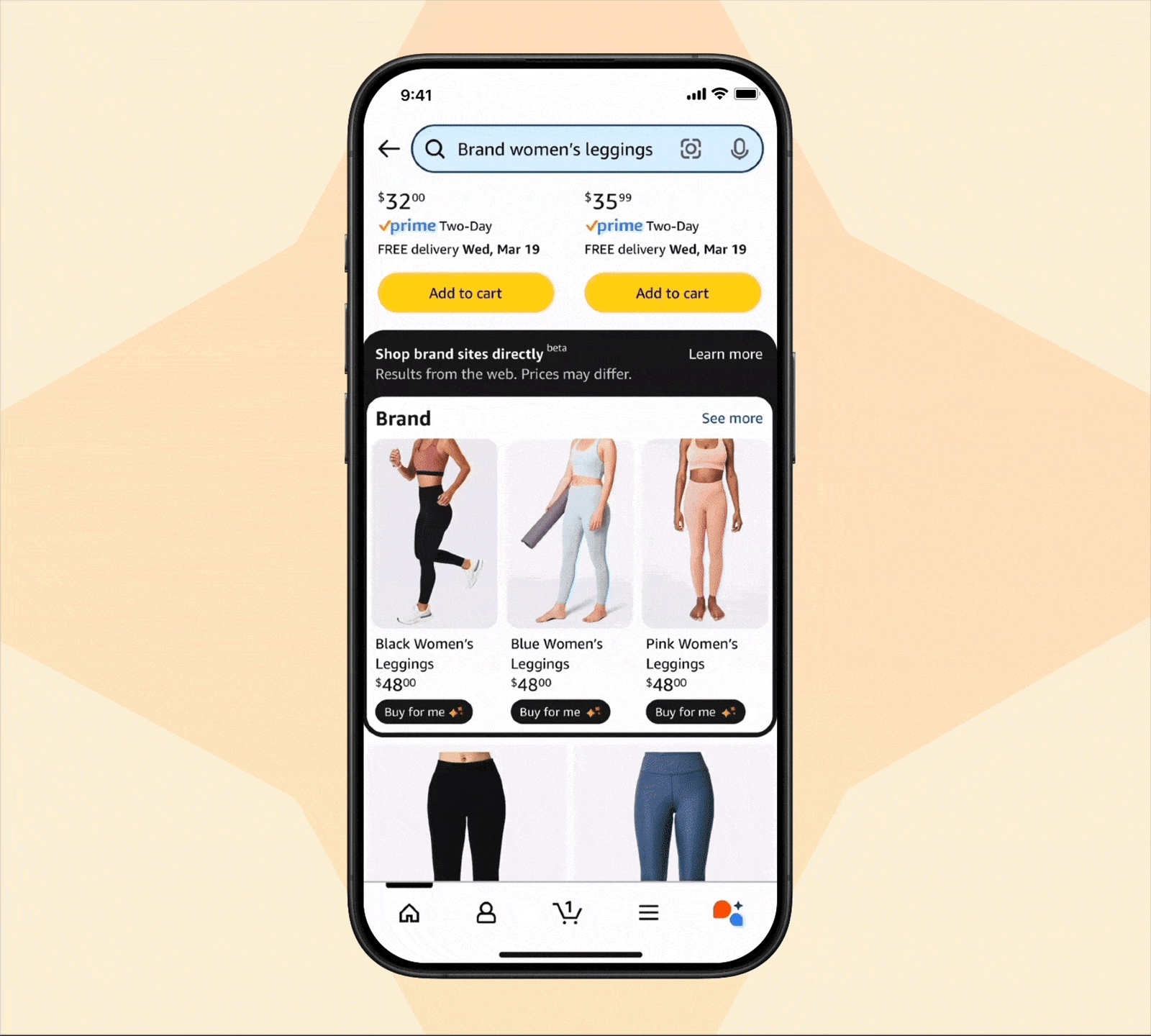 Amazon shopping experience using "Buy for Me" feature