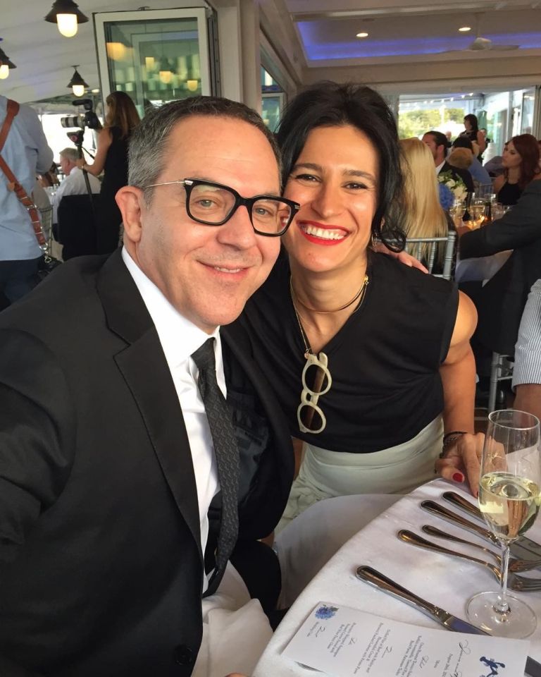 Elena Moussa and Greg Gutfeld smiling