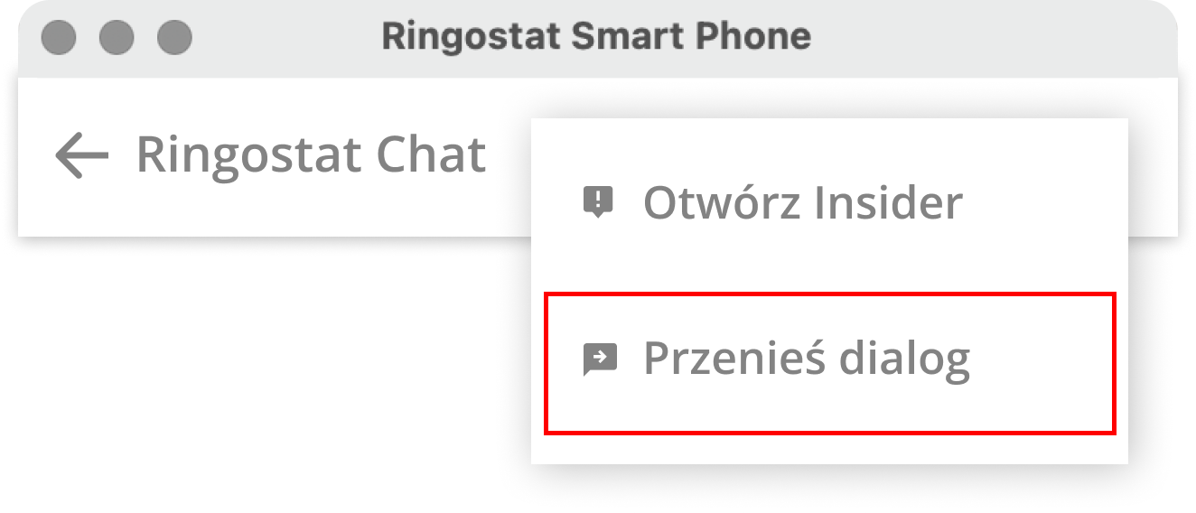 Czaty dla stron internetowych, czaty Ringostat do strony internetowej, przekazywanie dialogu do współpracownika