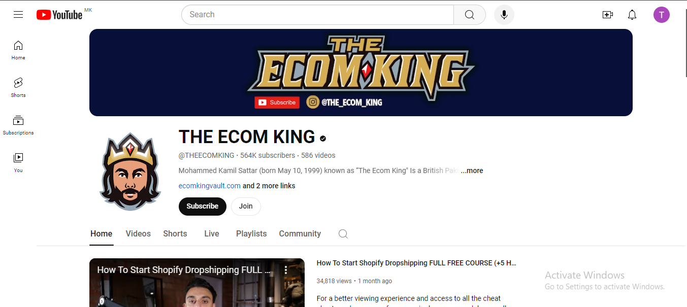 the ecom king channel