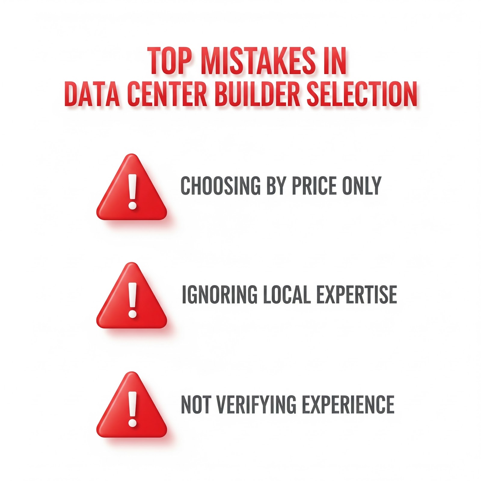 Data center construction companies mistakes showing importance of proper selection