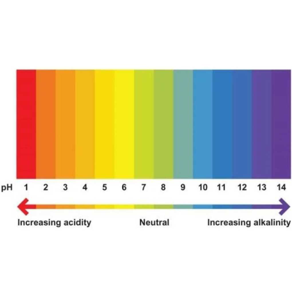 pH scale: acidic to alkaline levels