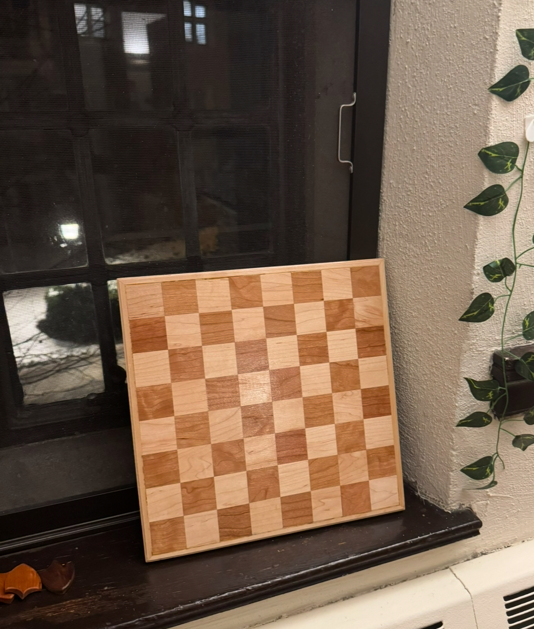 Finished Chessboard on my Dorm Windowsill