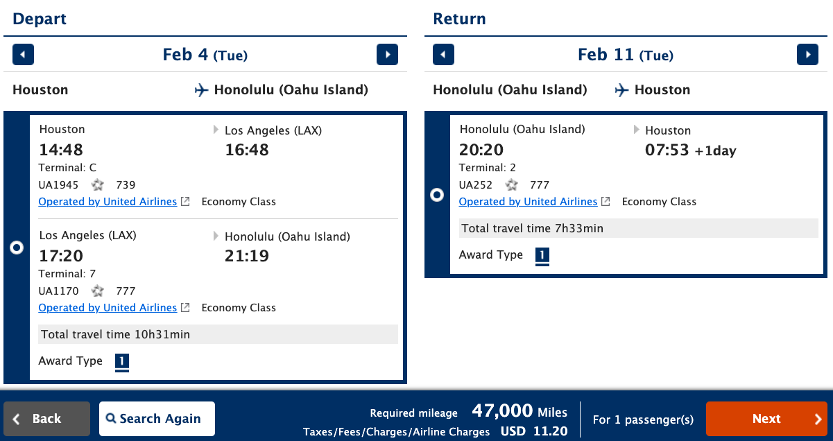 full cost of United flight on ANA