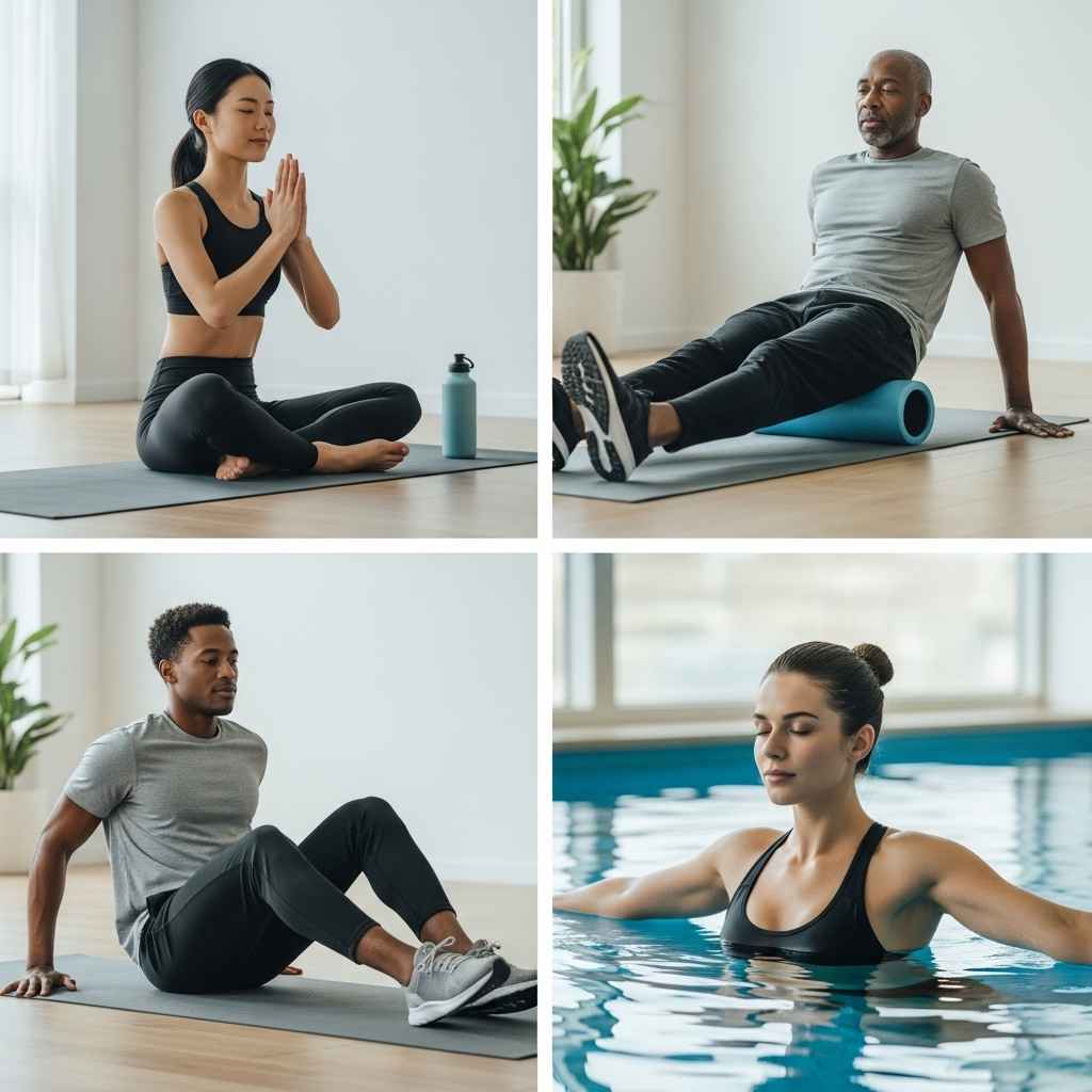Yoga and active recovery exercises for faster muscle healing