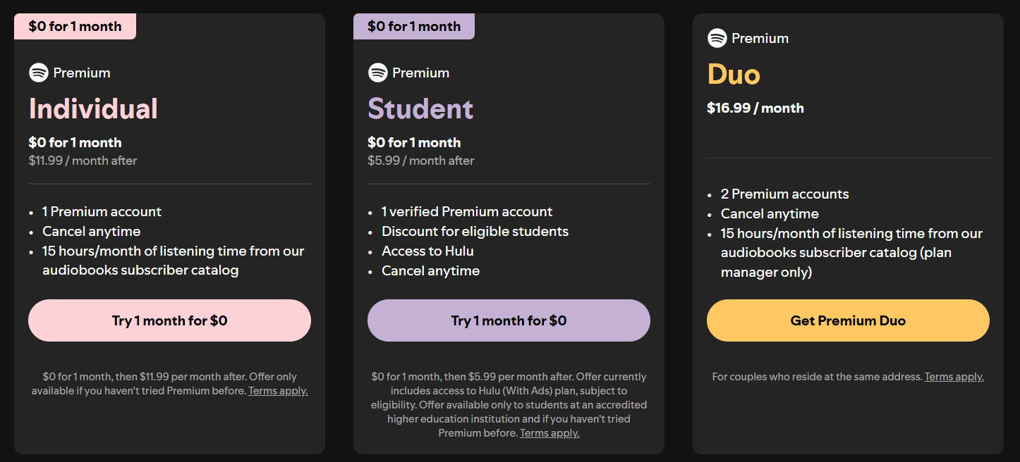 Spotify – Music Streaming Service Pricing