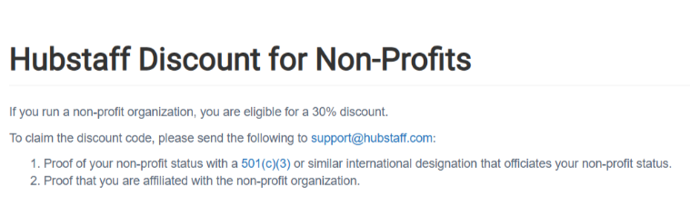 Hubstaff Discount For Non Profits