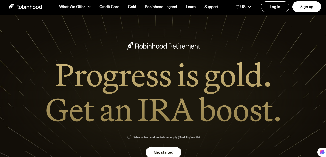 Robinhood homepage