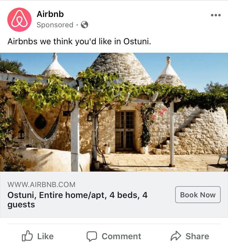 Remarketing PPC ads for Airbnb