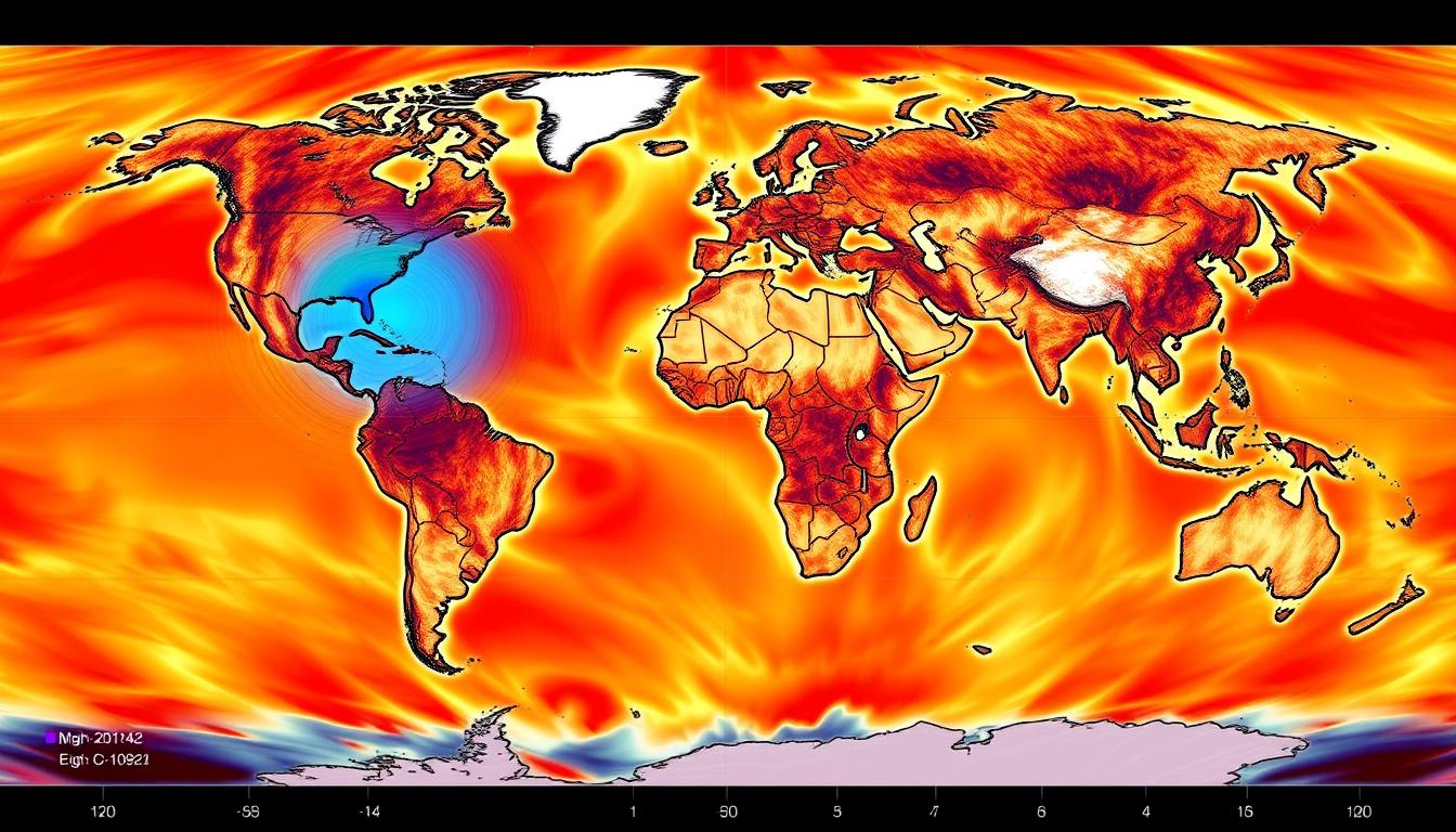 World map showing the locations of Earth's strongest geomagnetic fields, including the South Atlantic Anomaly and polar regions