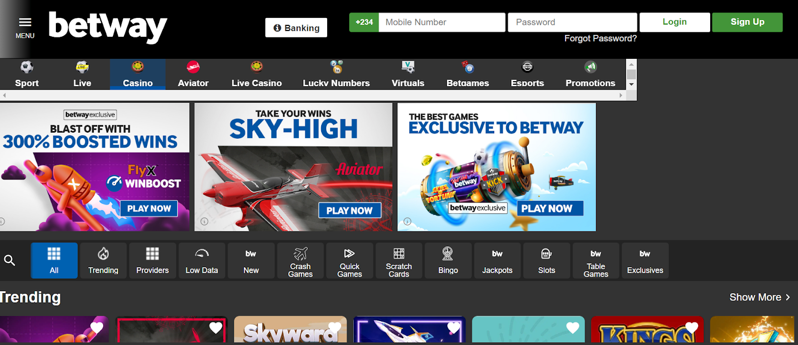 Betway Online Casinos