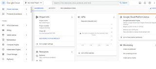 google cloud platform project dashboard