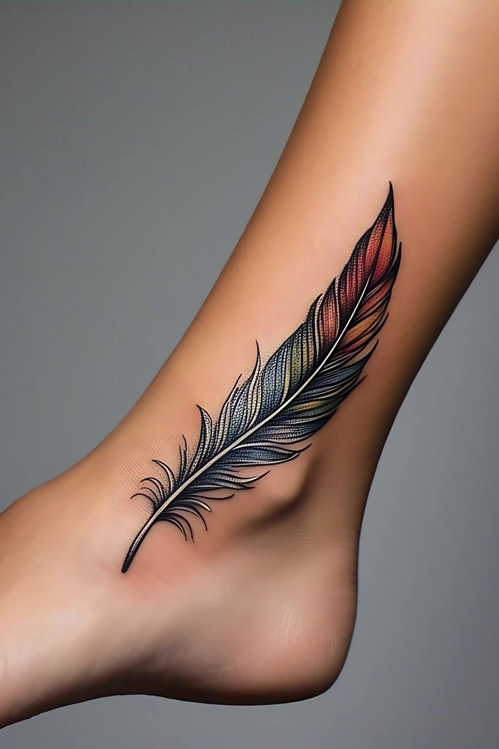 Feather Ankle Tattoo
