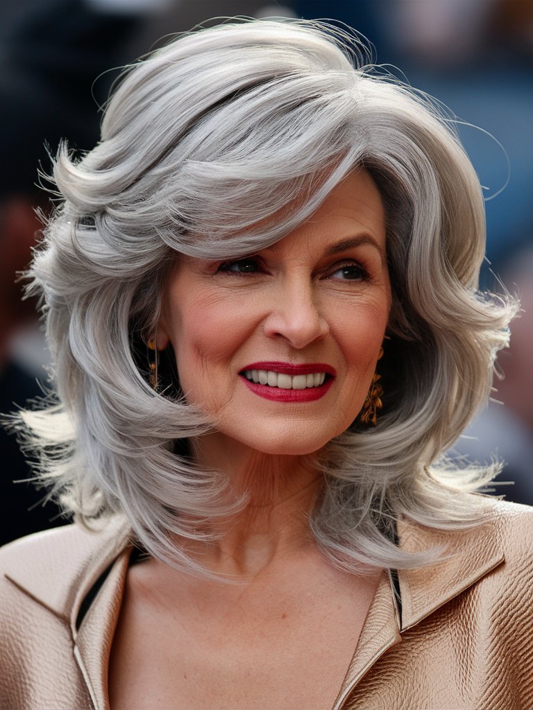 19. Silver Fox Shag with Feathered Ends