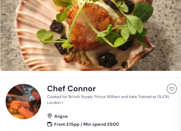 Chef Connor for meal prep delivery in Scotland 