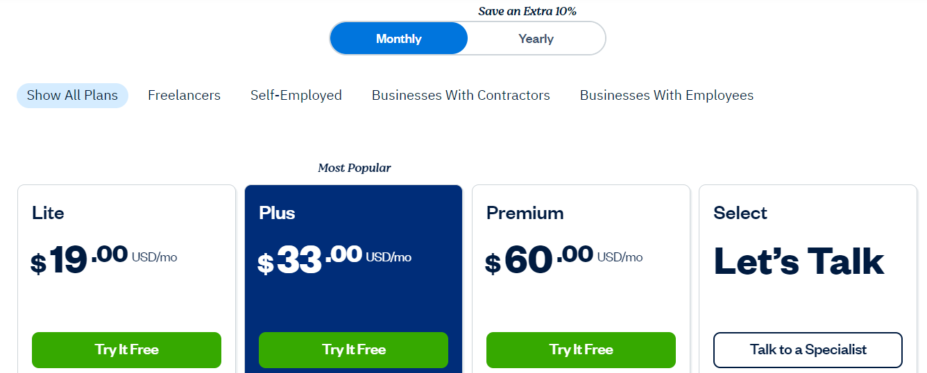 FreshBooks Pricing