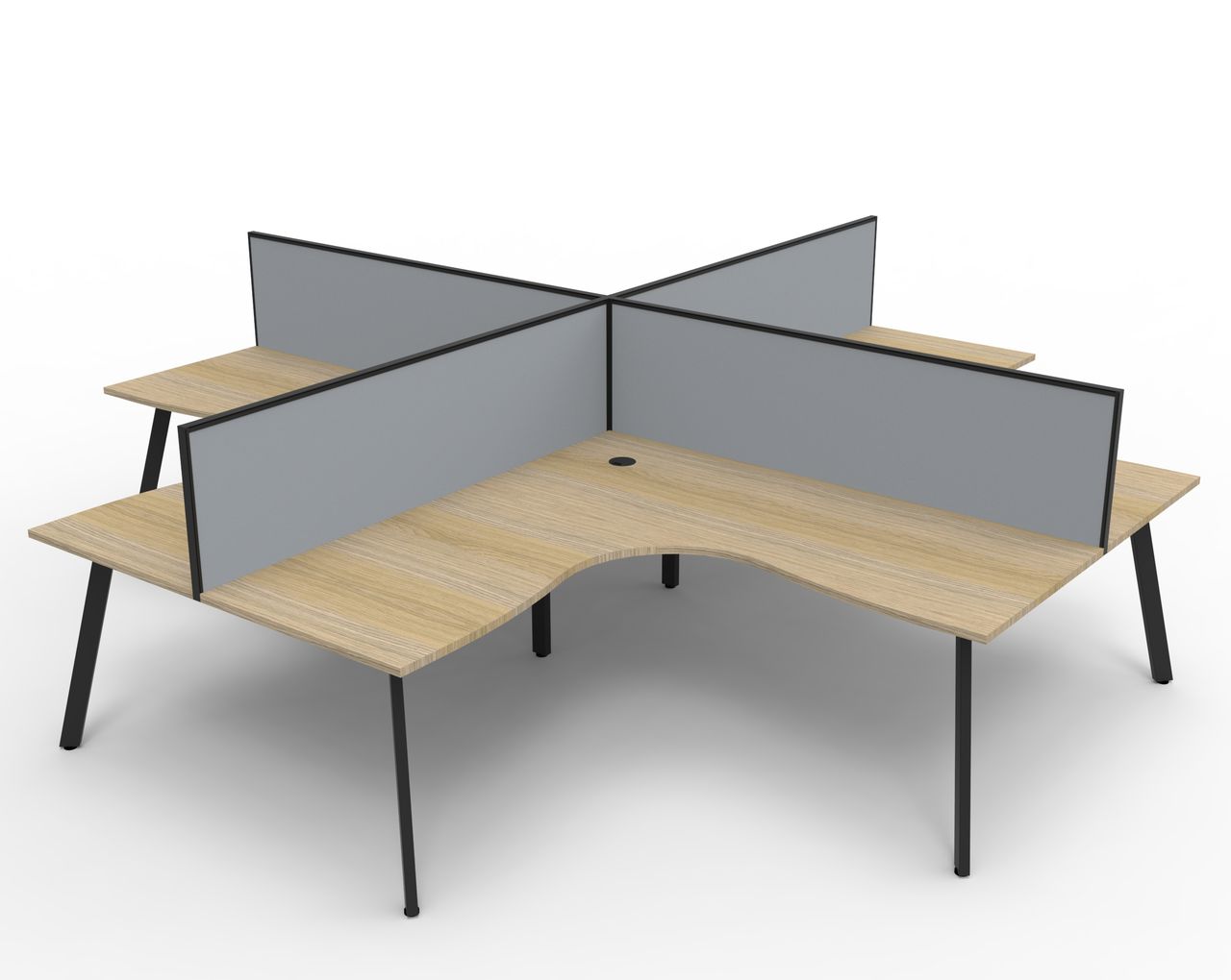 Delux Infinity Profile Leg Corner Workstation – POD Of 4