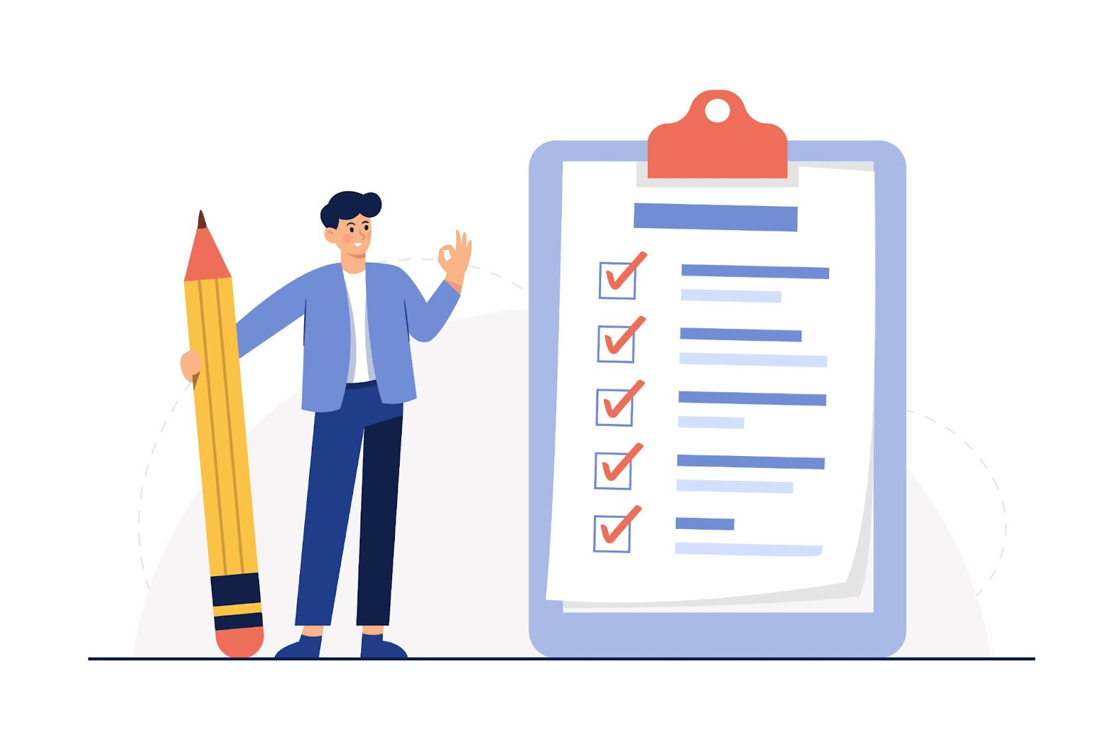 Illustration of a man evaluating a credential for iqas