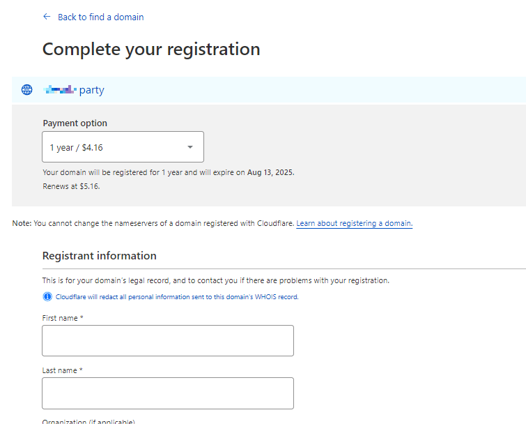 Cloudflare complete registration