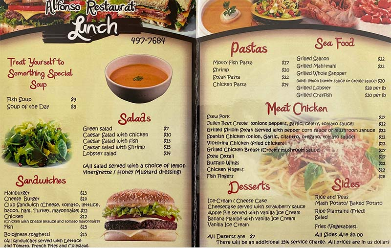 caribbean food menu