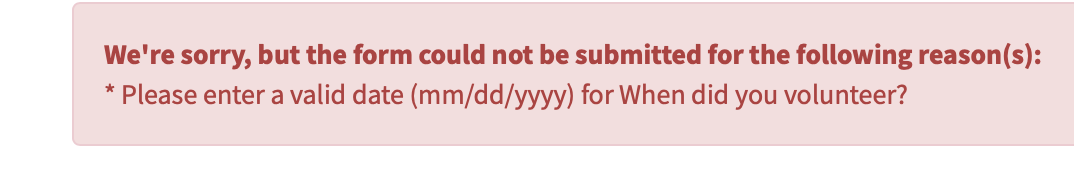 LGL Forms error messaging