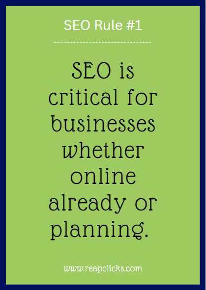 SEO is critical for businesses whether online already or planning.