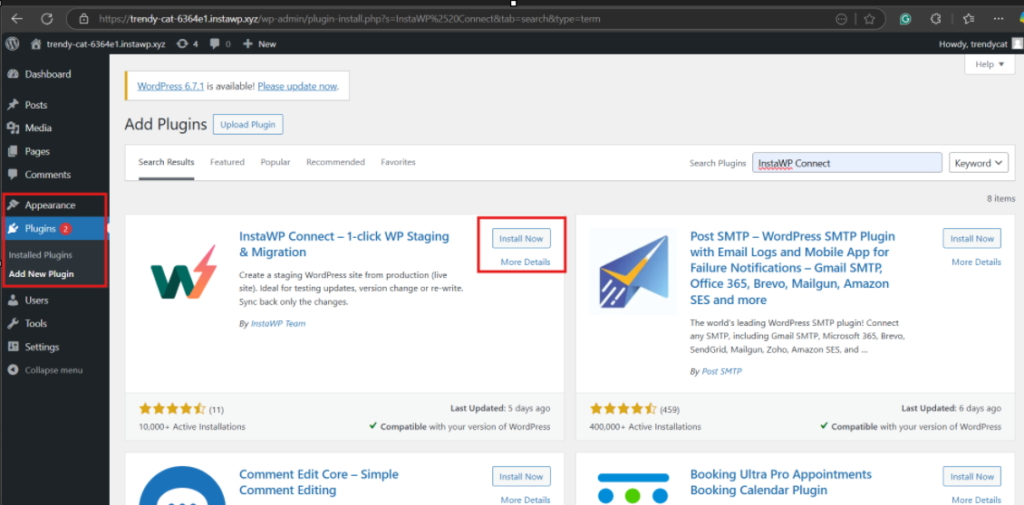 Install InstaWP Connect on your source site to start the WordPress migration. 