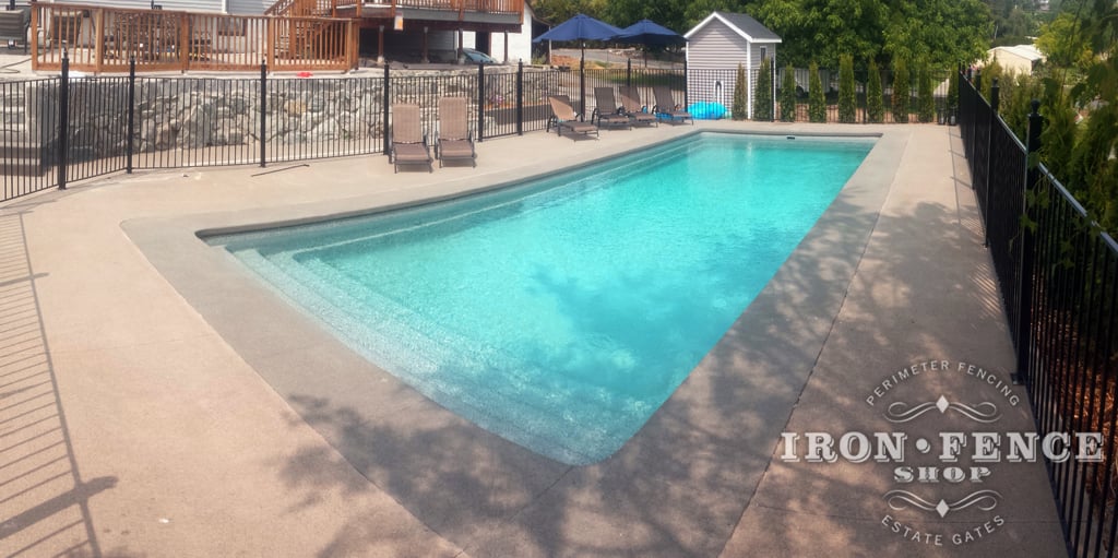 code-compliant fencing around swimming pool