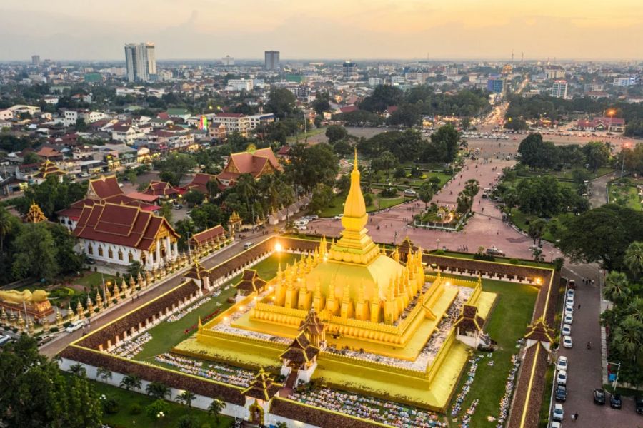 Upon arrival, explore the sacred symbol of Laos – That Luang. 