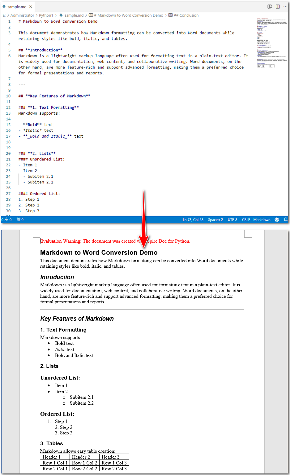 Convert Markdown to Word Doc