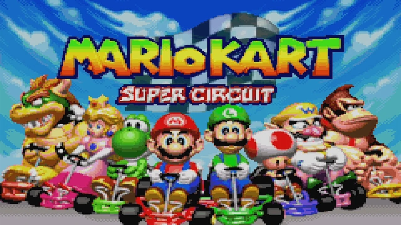 In-game image of Mario Kart: Super Circuit featuring its characters, one of the best emulator games for Android.