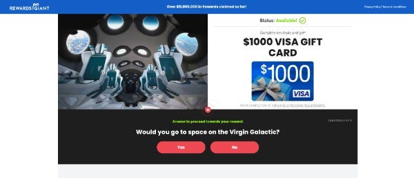 Get a $1000 Visa Gift Card