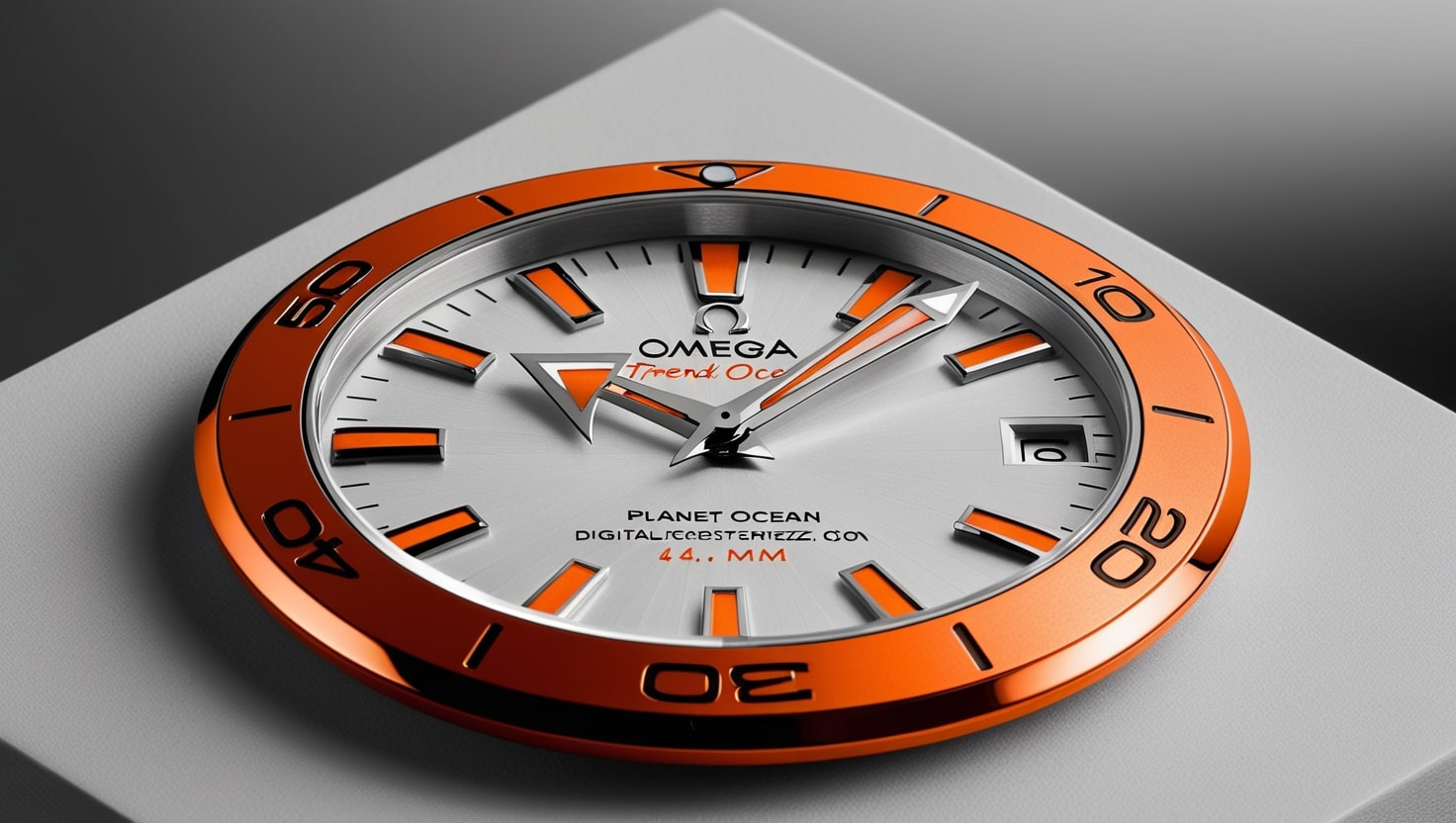 44.1mm Orange Omega Planet Ocean Bezel Insert