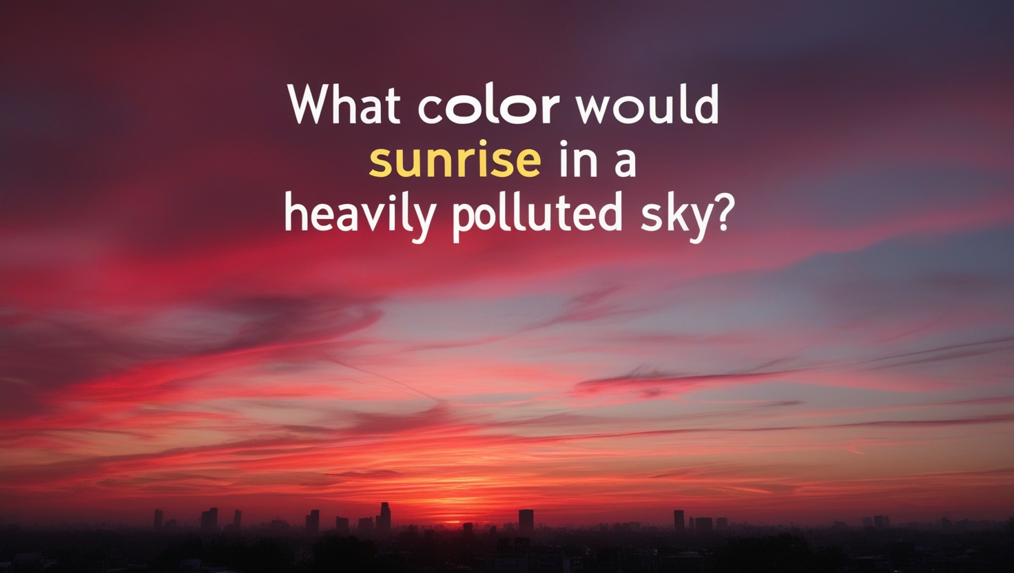 what color would sunrise be in a heavily poluted sky