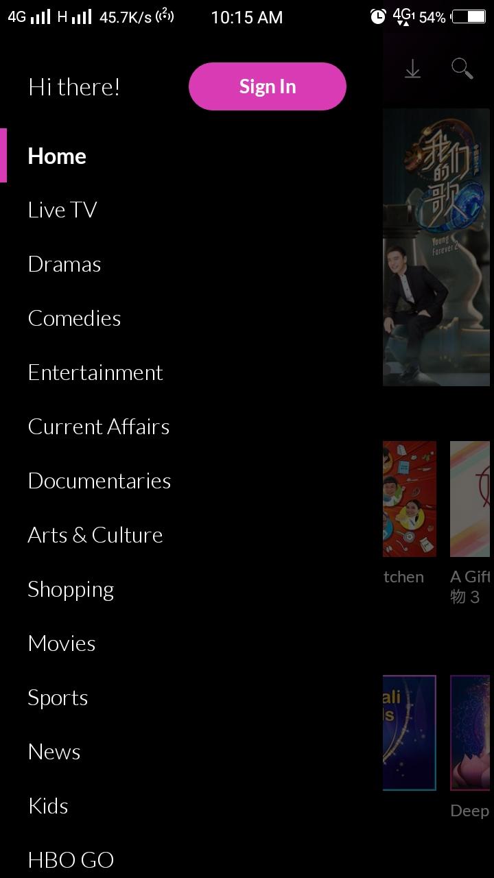 meWatch Menu