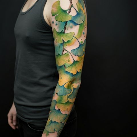 Ginkgo as a Sleeve Tattoo