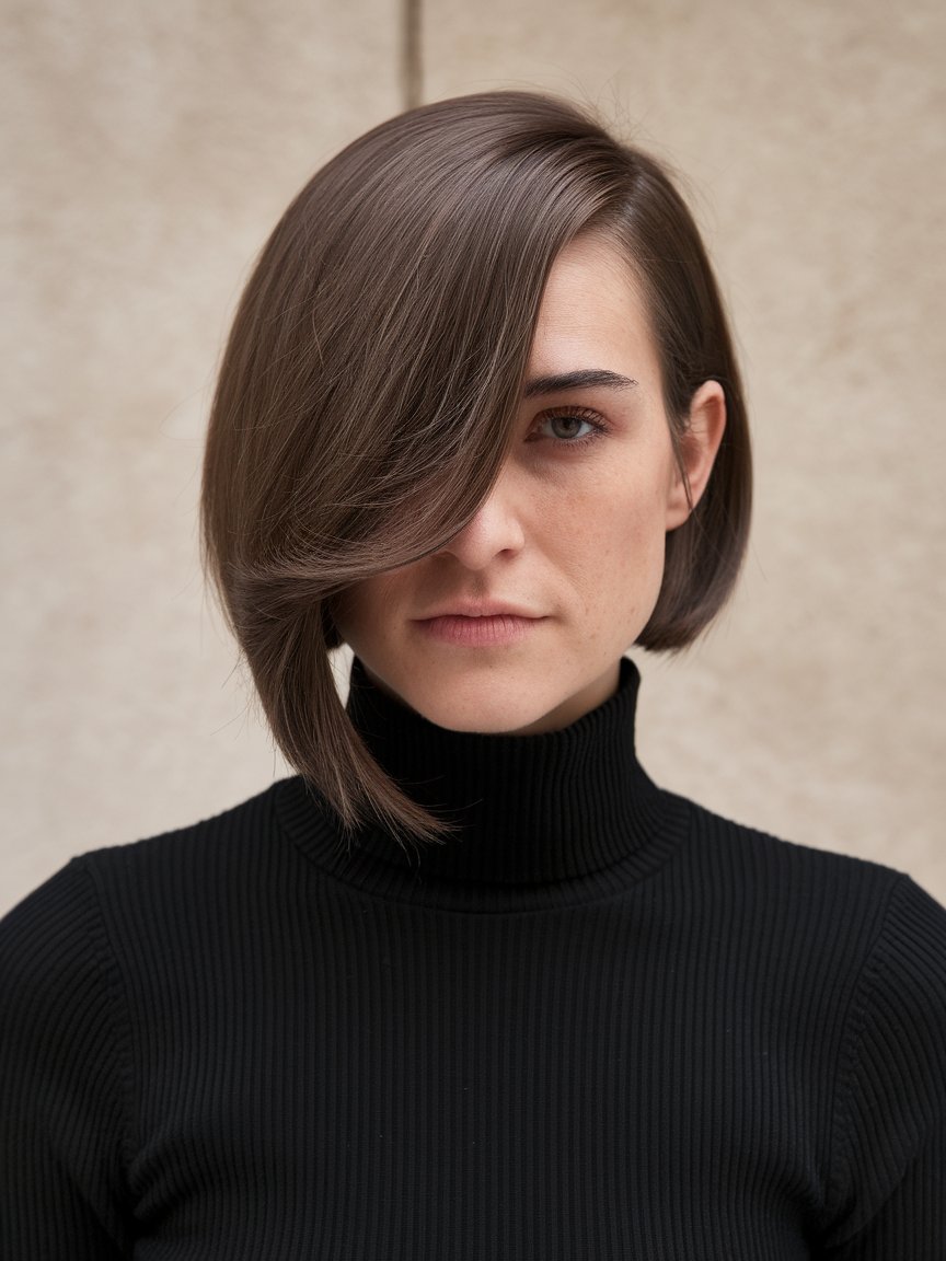 22. Sleek Asymmetrical Bob