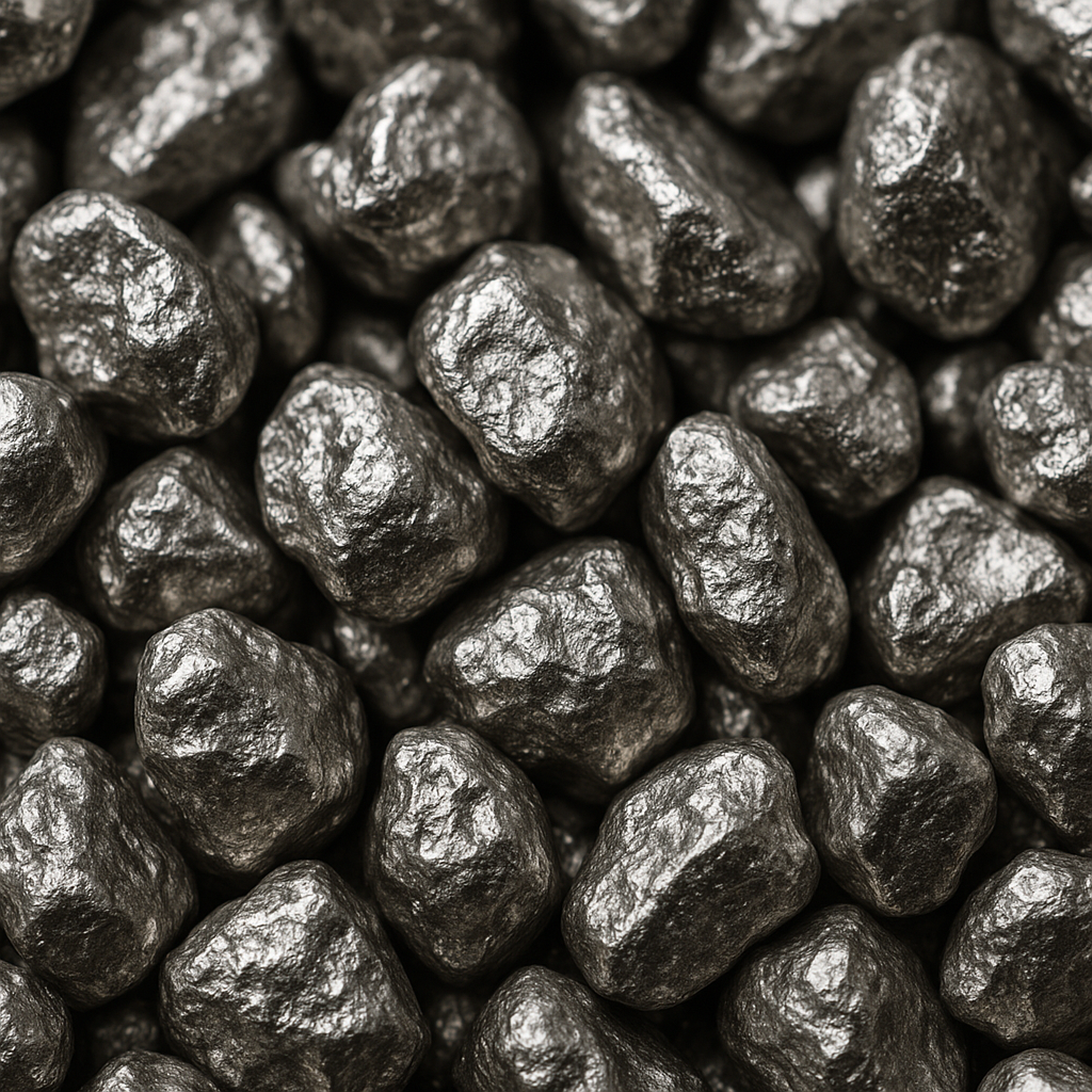 A close-up of raw palladium metal pieces.