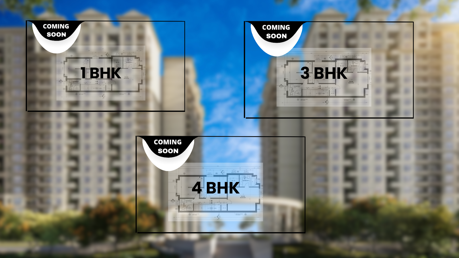 Sobha Neopolis floor plan and configuration of 1,3, and 4 BHK.