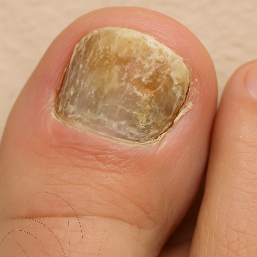 Close-up of toenail fungus