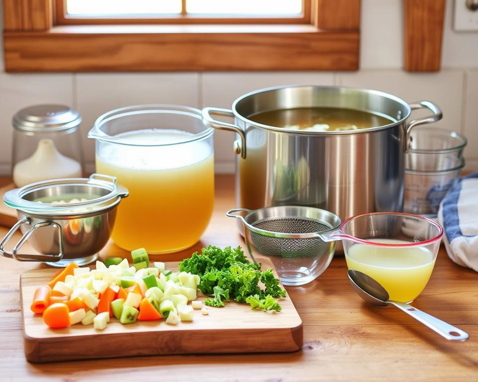 kitchen equipment for chicken broth