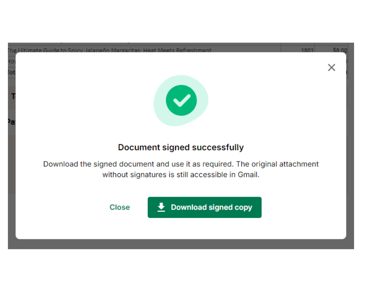 How to sign real estate contracts electronically: After placing your signature correctly, click Download signed copy to download the signed document