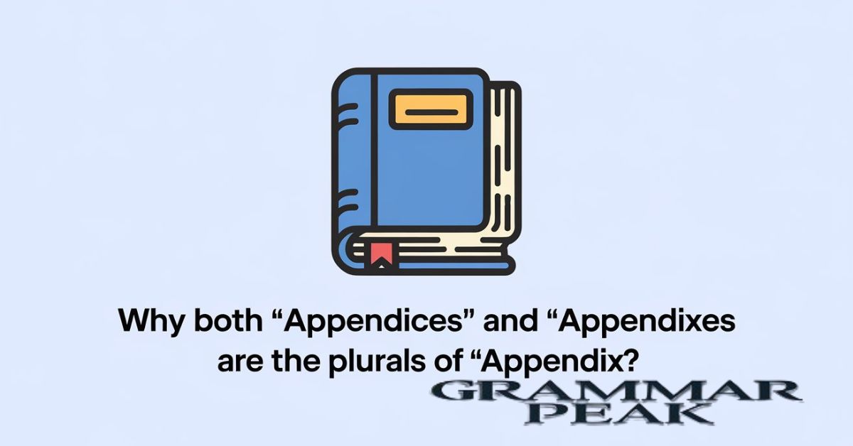 Why both “Appendices” and “Appendixes” are the Plurals of ‘Appendix’?