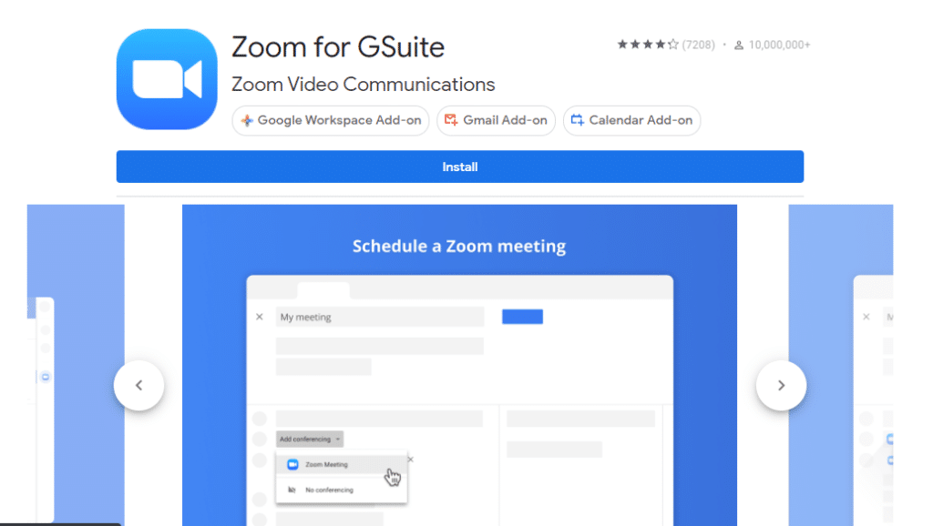 Zoom Google chrome extension