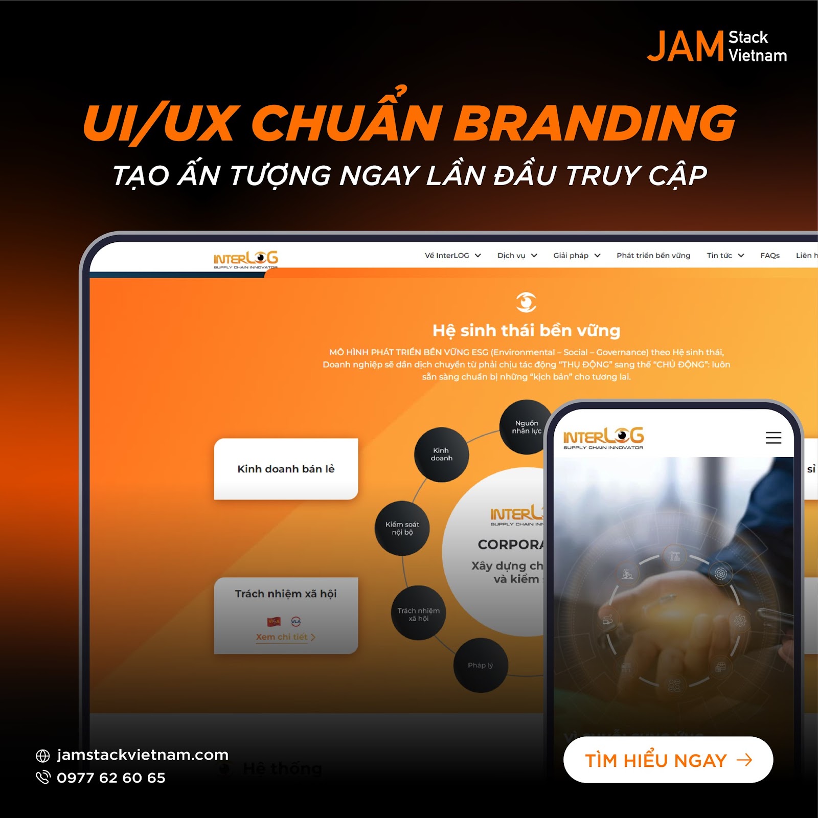 Giải pháp thiết kế UX/UI chuẩn brading từ JAMstack Vietnam giúp website ghi dấu ấn mạnh mẽ với người dùng ngay từ lần đầu truy cập