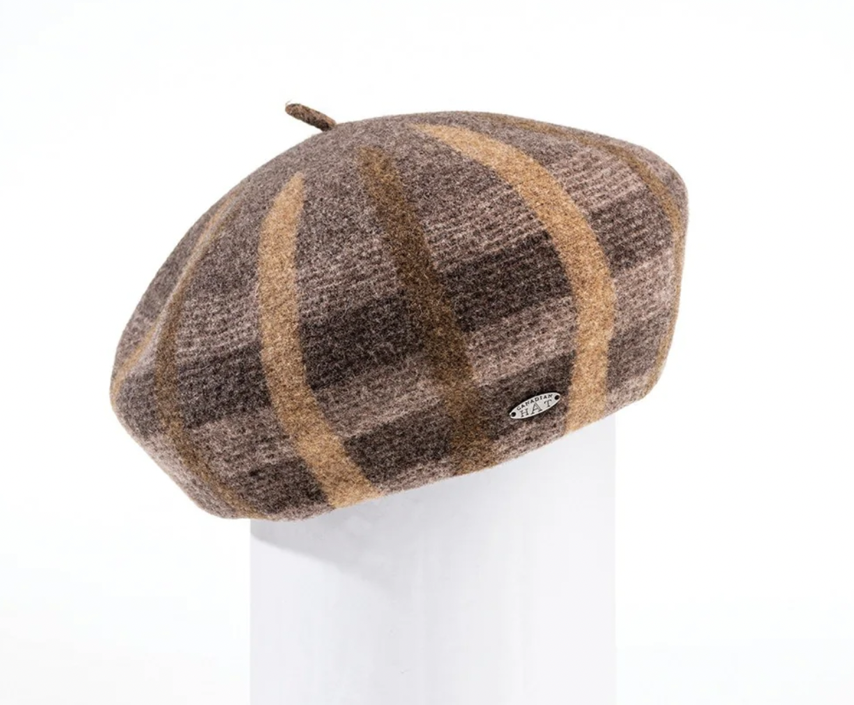 HARICANA CANADIAN HAT BRIANNA - PLAID BERET HAT